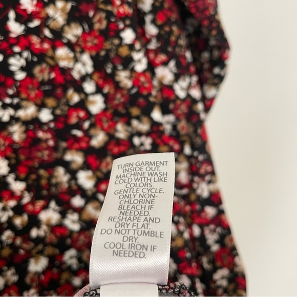 J Jill Wearever Dress Size S TALL Black Floral Long Sleeve Jersey Knit Career - Picture 5 of 7